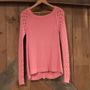 Loft pink sweater with buttons up back